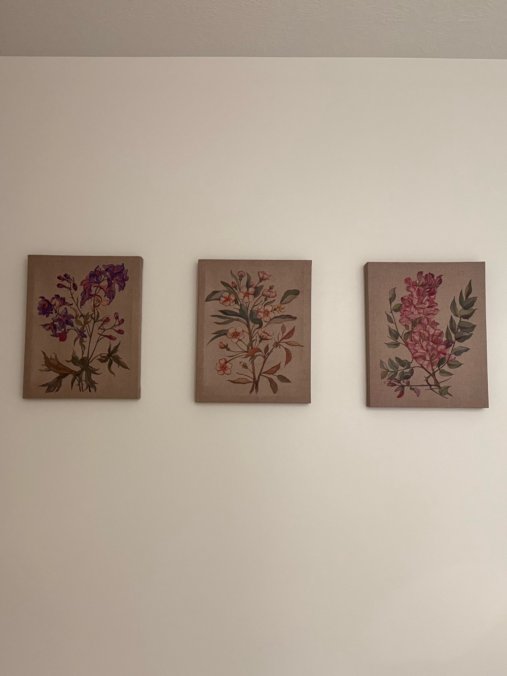 Madison Park Floral Triptych in Pink, Green and Purple